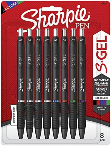 Sharpie S-Gel, Gel Pens, Medium Point (0.7mm), Assorted Colors, 8 Count | Amazon (US)