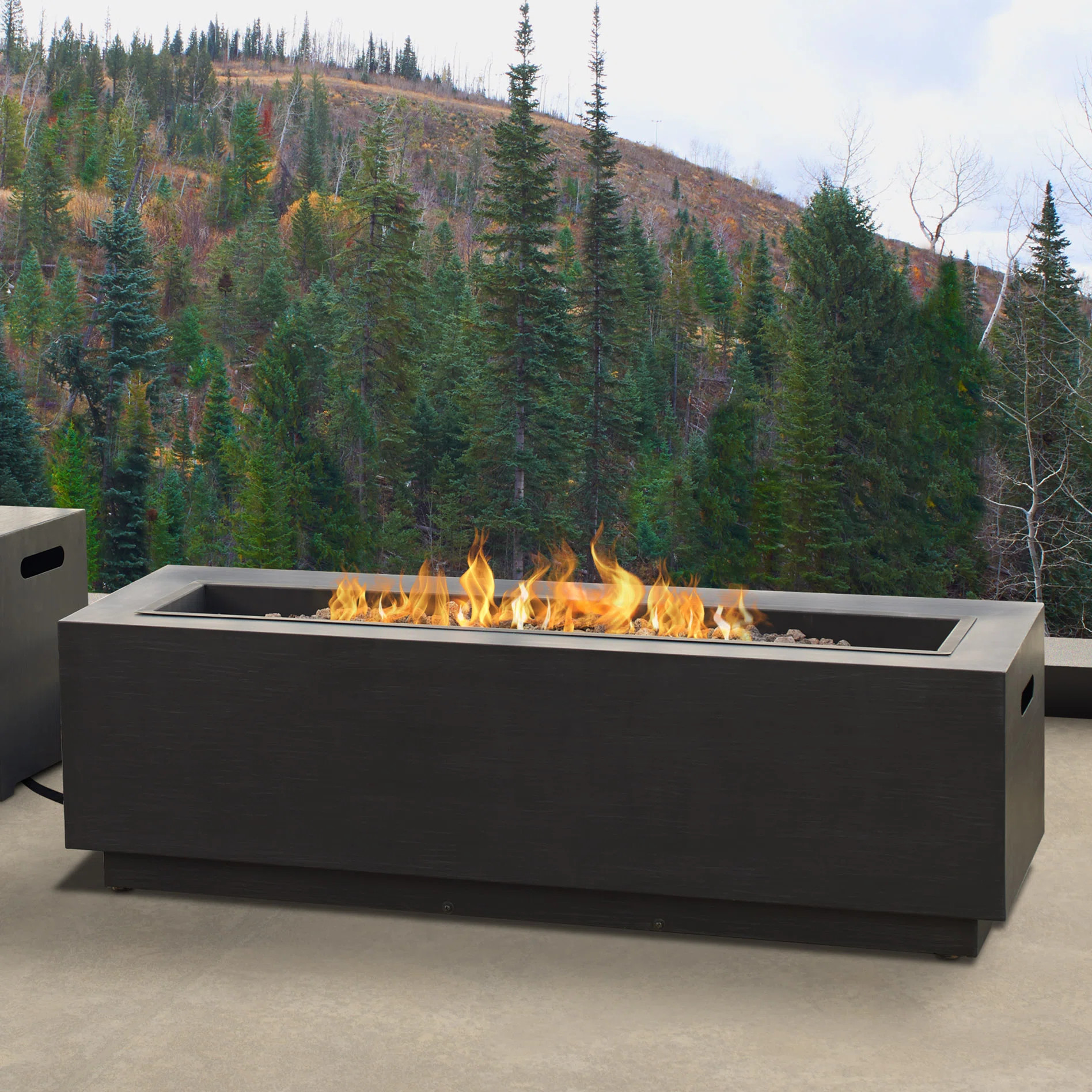 Lanesboro Rectangle Propane Fire Table with Natural Gas Conversion Kit by Real Flame | Wayfair North America