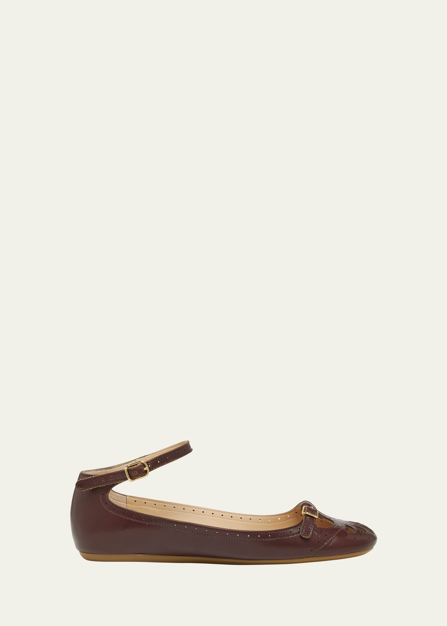 Misty Cutout Leather Ballerina Flats | Bergdorf Goodman