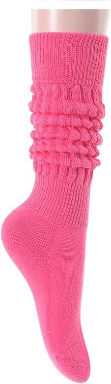 sockfun Slouch Socks Women, Scrunch Socks Girls, Heavy Long Boot Stacked Socks, Orange Yellow Pin... | Amazon (US)