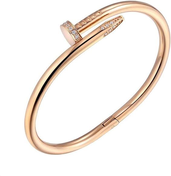 Titanium Steel,Women's Classic Personality Fashion Bracelet-Rose Gold Color | Amazon (US)