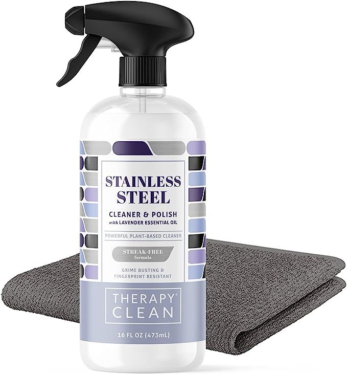 Therapy Stainless Steel Cleaner Kit - Plant-Based, Solvent-Free, Natural Essential Oils - Removes... | Amazon (US)