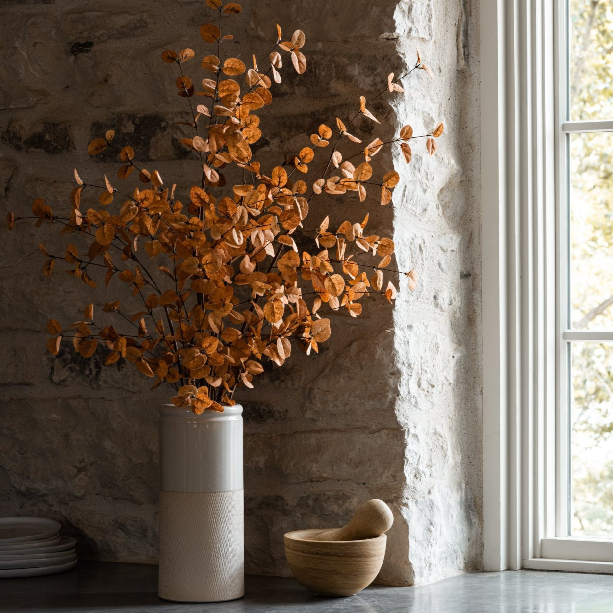 34" Light Sienna Eucalyptus Stem | Magnolia