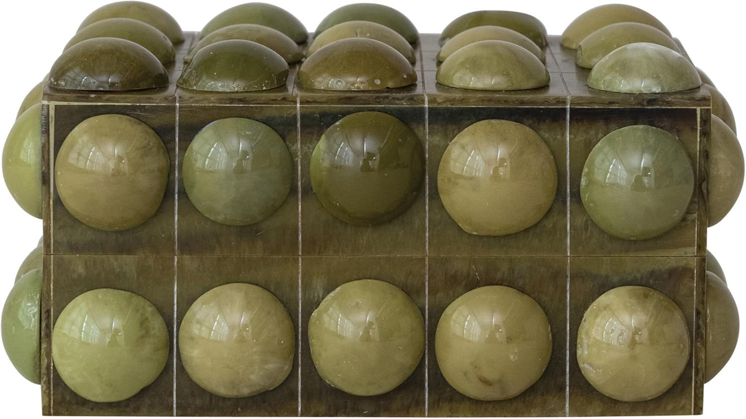 Creative Co-Op Handmade Marbled Resin Bobbin Box, Green | Amazon (US)