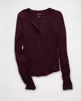AE Long Sleeve Henley T-Shirt | Aerie