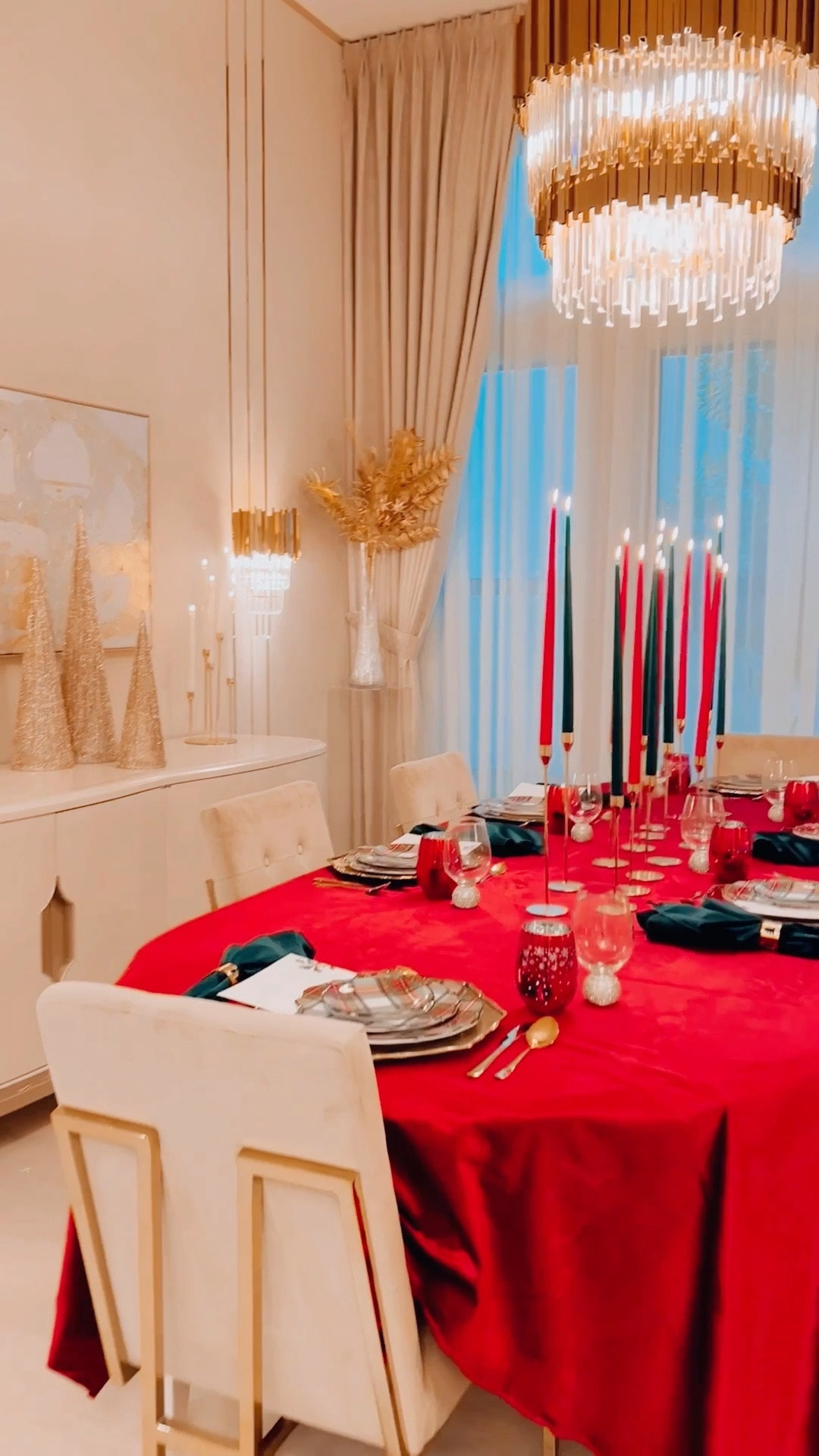 Sit with us for our Christmas Eve dinner! This tablescape is elegant, refined, and very, very festive! Gold, red and green are the traditional colors of Christmas, and here they dance together, creating a welcoming and harmonious tablescape! 

#LTKSeasonal #LTKhome #LTKHoliday