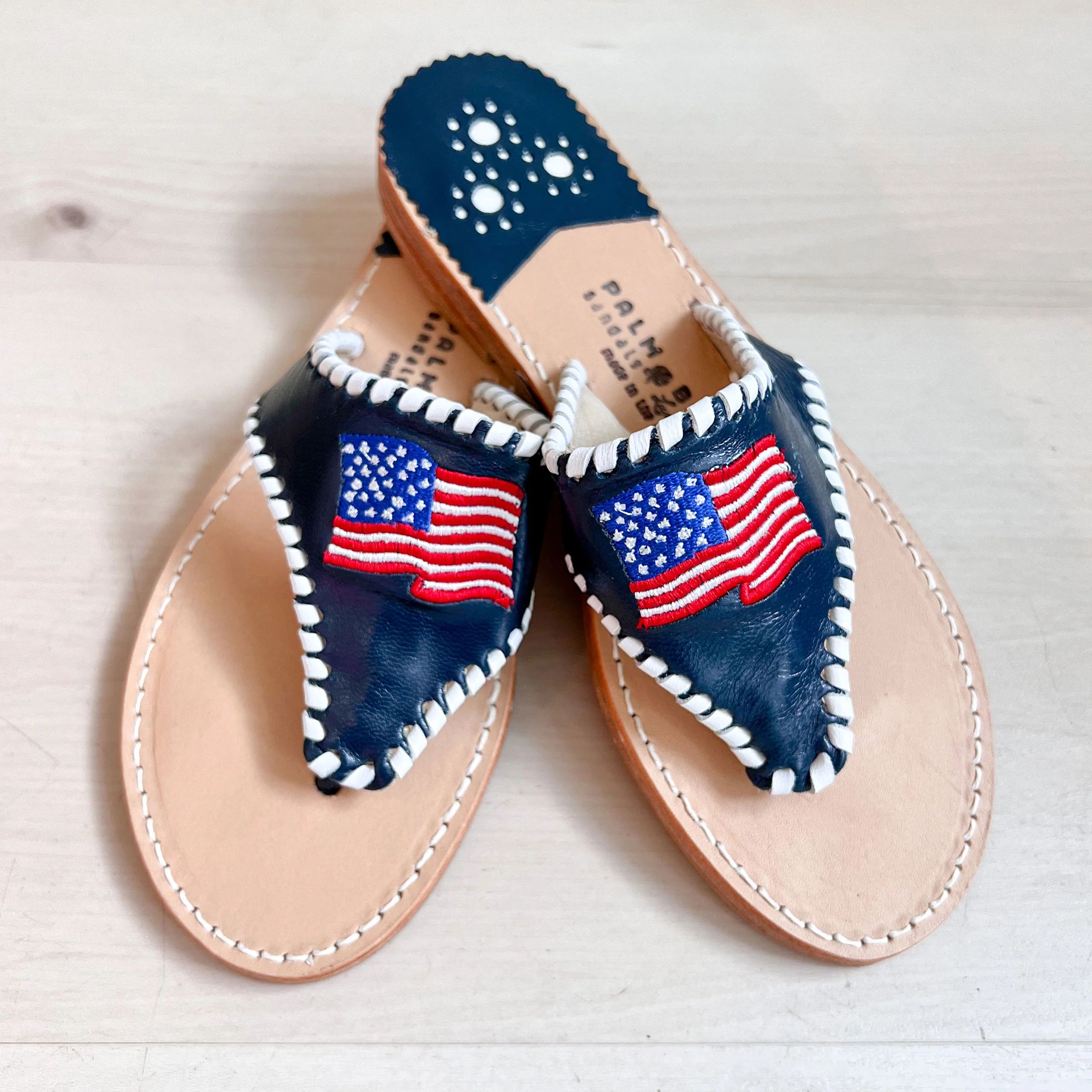 Embroidered American Flag Blue | Palm Beach Sandals