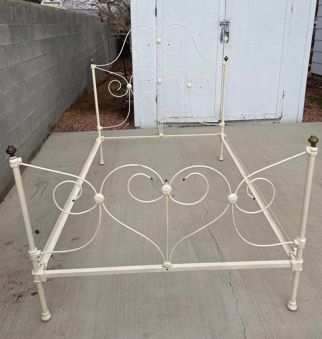 RARE Antique Wrought Iron Bed Full Standard Late 1800s to Early 1900s French Provincial Victorian... | Etsy (US)