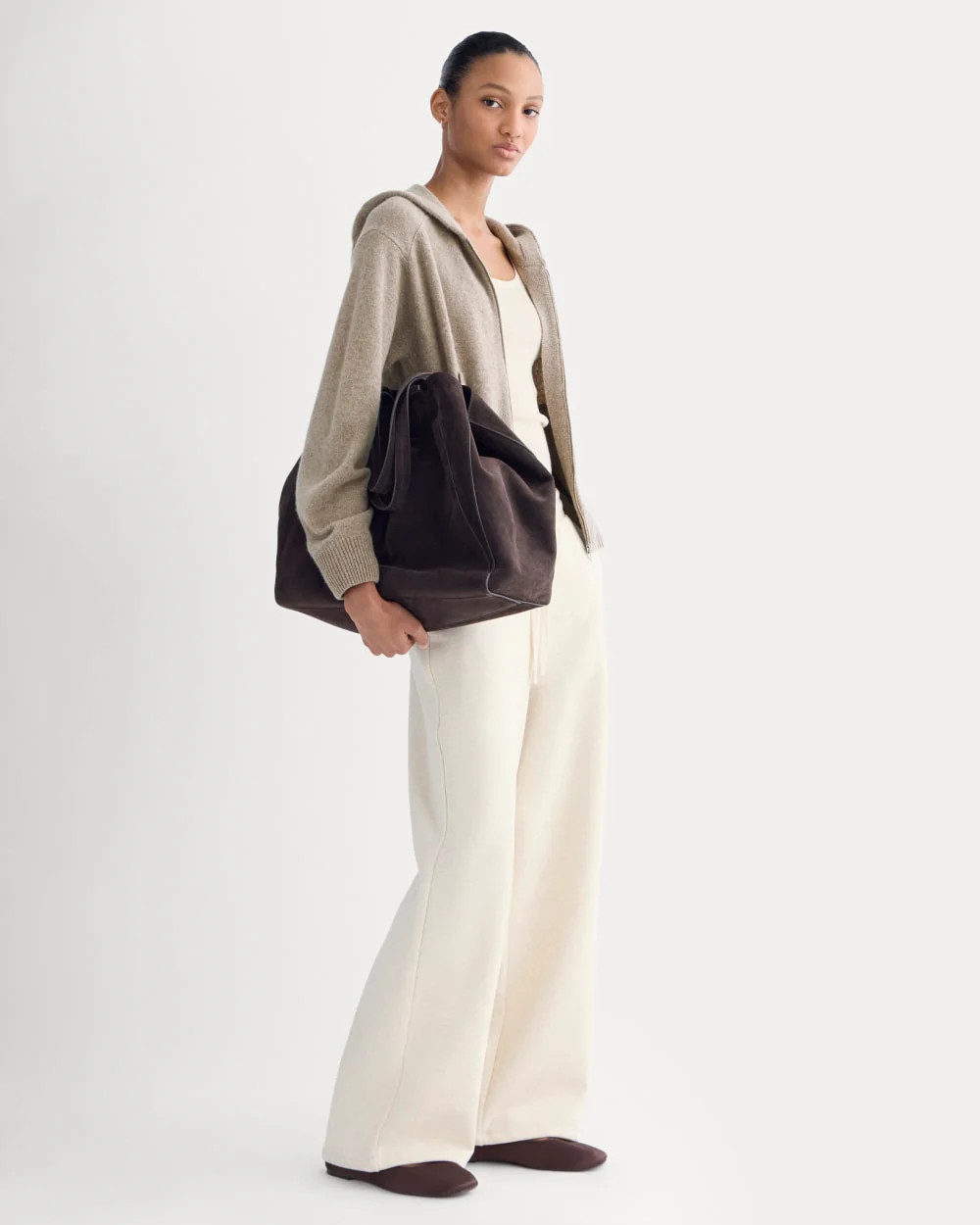 Luxe Fleece Wide-Leg Sweatpant | Heathered Oat | Everlane