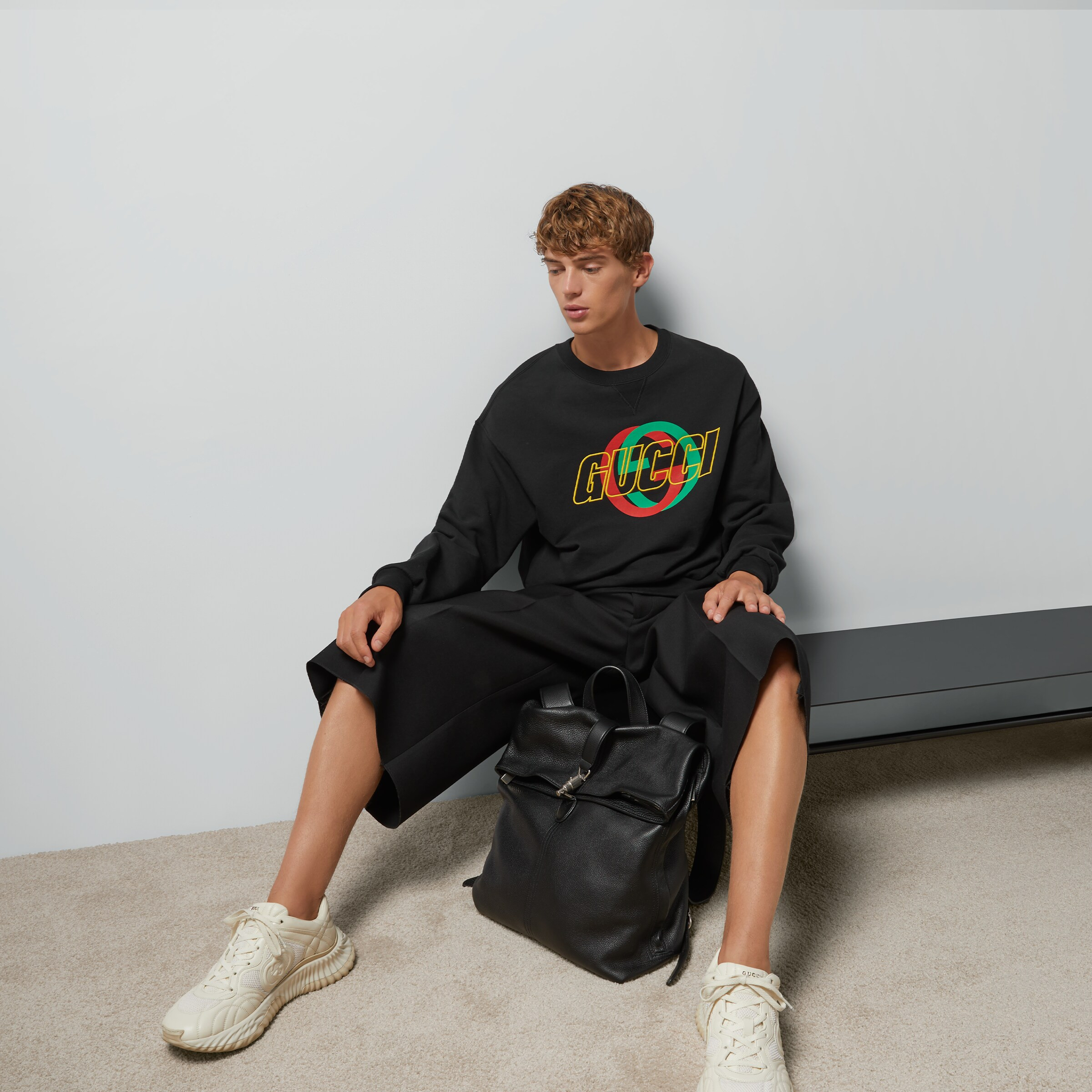 Cotton jersey sweatshirt with embroidery | Gucci (US)