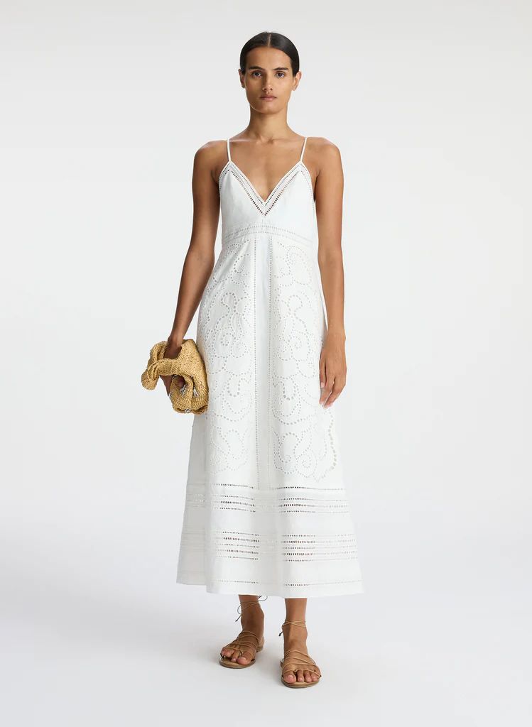 Josie Embroidered Linen Midi Dress | A.L.C