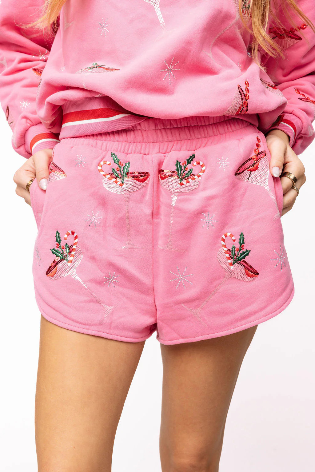 Bright Pink Christmas Cocktail Short | Queen of Sparkles