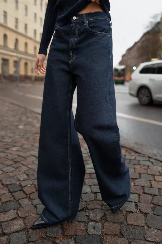 JEANS TRF EXTRA WIDE LEG MIT HOHEM BUND | Zara DE