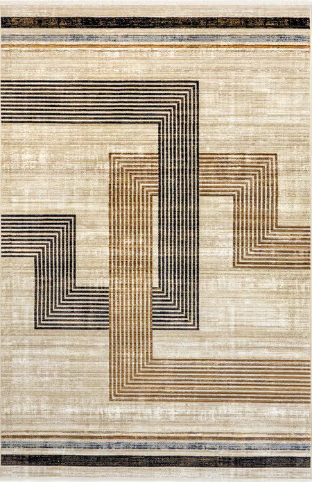 Beige Bonita Modern Stripes 8' x 10' Area Rug | Rugs USA