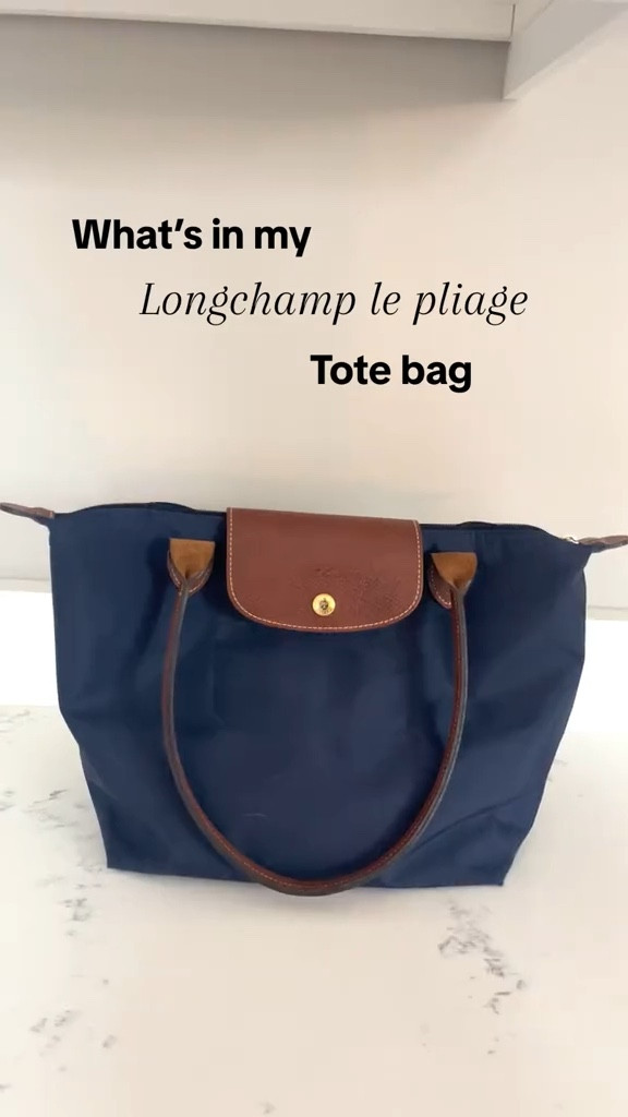 Le Pliage Original L Tote bag Navy - Recycled canvas (L1899089P68)
