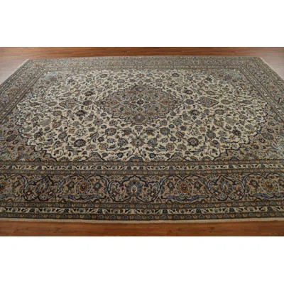 One-of-a-Kind Sirley Hand-Knotted 1970S 9'6" X 13'3" Wool Area Rug in Ivory | Wayfair North America