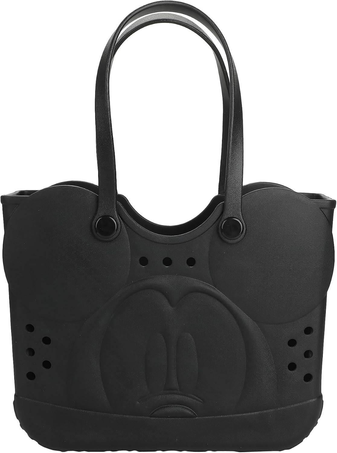 Disney Mickey Mouse EVA Gummy Tote Bag - Waterproof Rubber Beach Bag, Black Mickey Design, Large ... | Amazon (US)