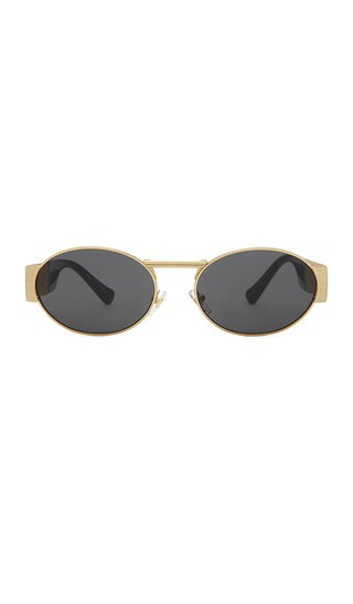 Oval Sunglasses in Gold & Dark Grey | Revolve Clothing (Global)