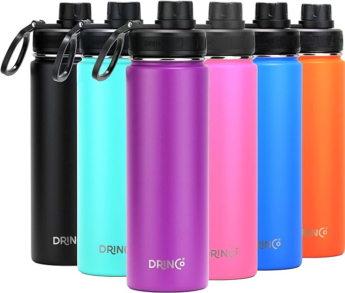 DRINCO Stainless Steel Water Bottle Spout Lid Vacuum Insulated Double Wall Water Bottle Wide Mout... | Amazon (US)