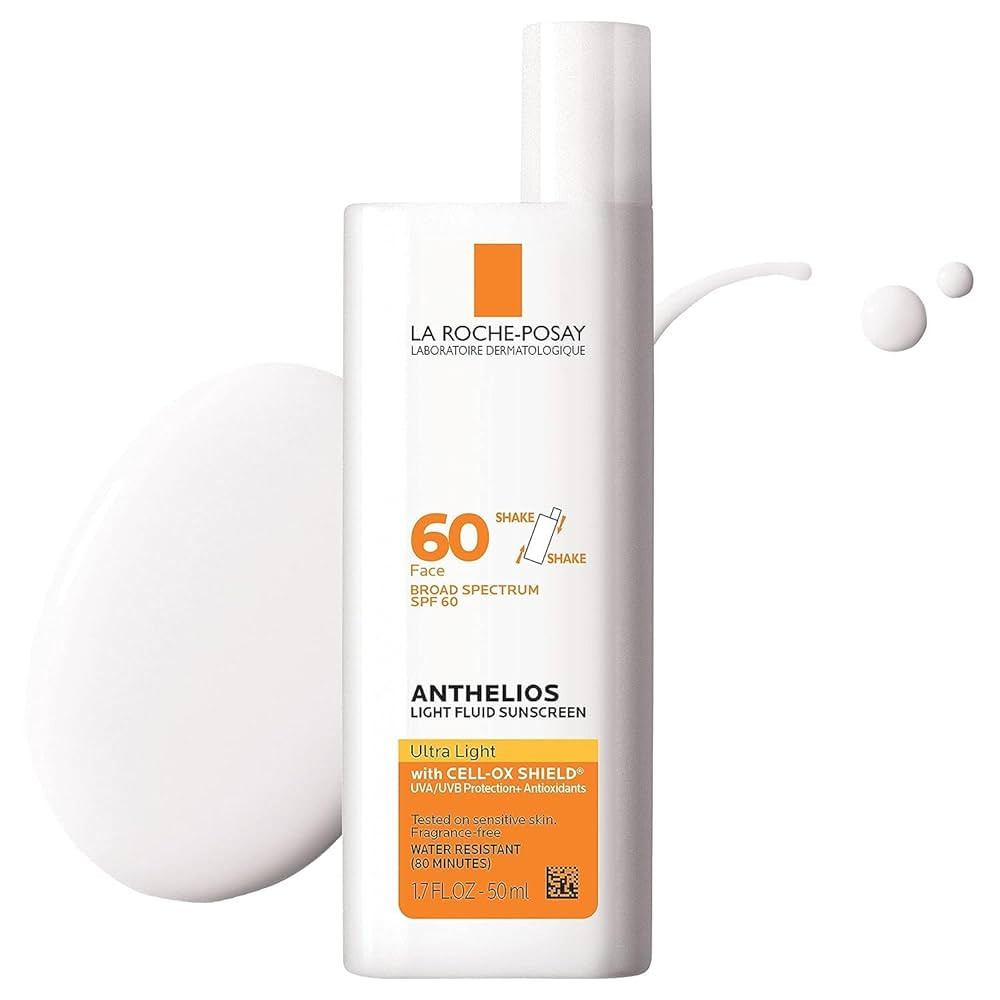 La Roche-Posay Anthelios Light Fluid Facial Sunscreen SPF 60, Lightweight Sunscreen For Face, Flu... | Amazon (US)