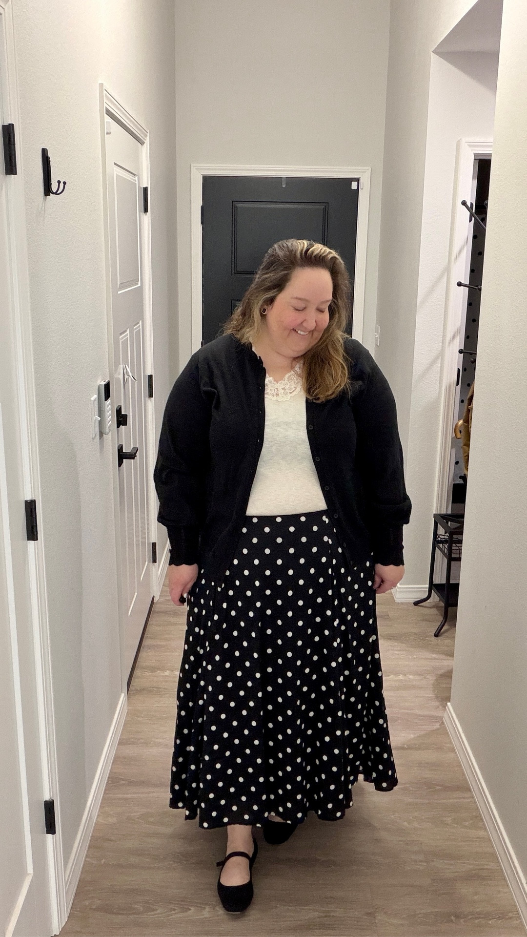 OOTD: fully committed to the polka dot trend with this super affordable skirt! It’s $32 and you can style multiple ways heading into spring.

Is it cold where you live? It’s back to 30° here, so I paired this skirt with a cardigan to stay warm. 

#rebekahelizstyle 

#LTKPlusSize #LTKootd