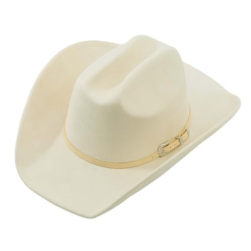 Kalerona Beige Cowboy Hat - Shapeable Felt Cowboy Hat with Wide Brim and Cattleman Western Style - Perfect for Cowgirl Rodeo, Parties and Gifting | Amazon (US)