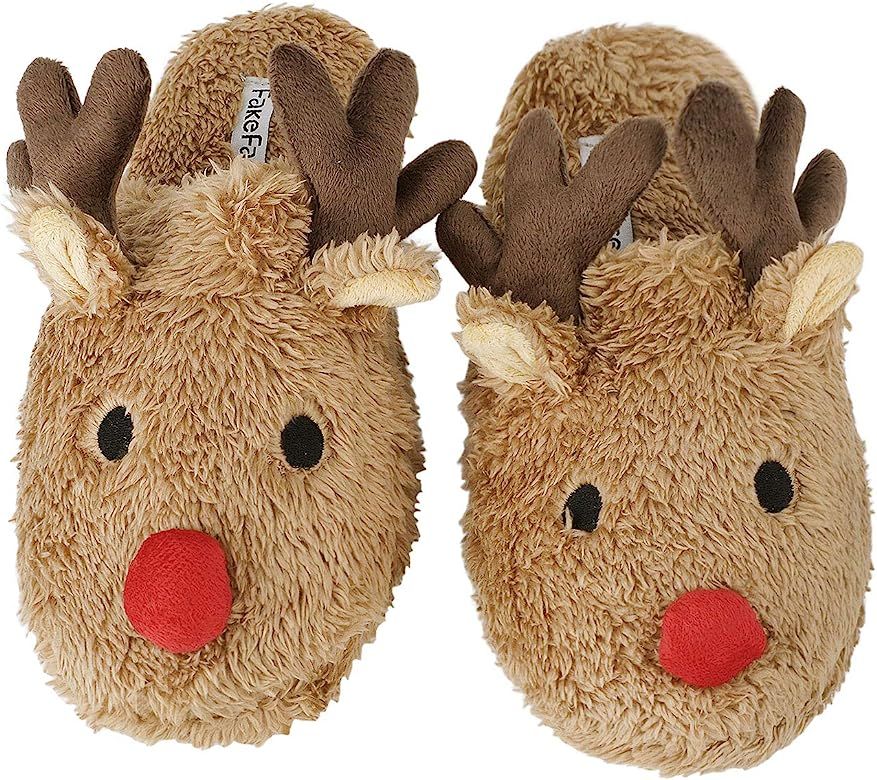 Womens Memory Foam Slippers Cute Animal Fuzzy Christmas Reindeer Indoor Slippers Warm Fleece Ankl... | Amazon (US)