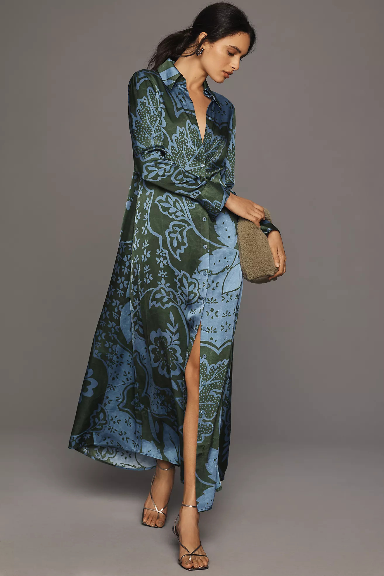 Corey Lynn Calter Long-Sleeve Printed Shirt Dress | Anthropologie (US)