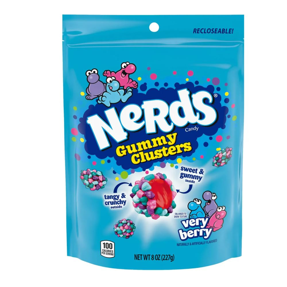 Nerds Gummy Clusters Candy, Very Berry, Resealable 8 Ounce Bag | Amazon (US)