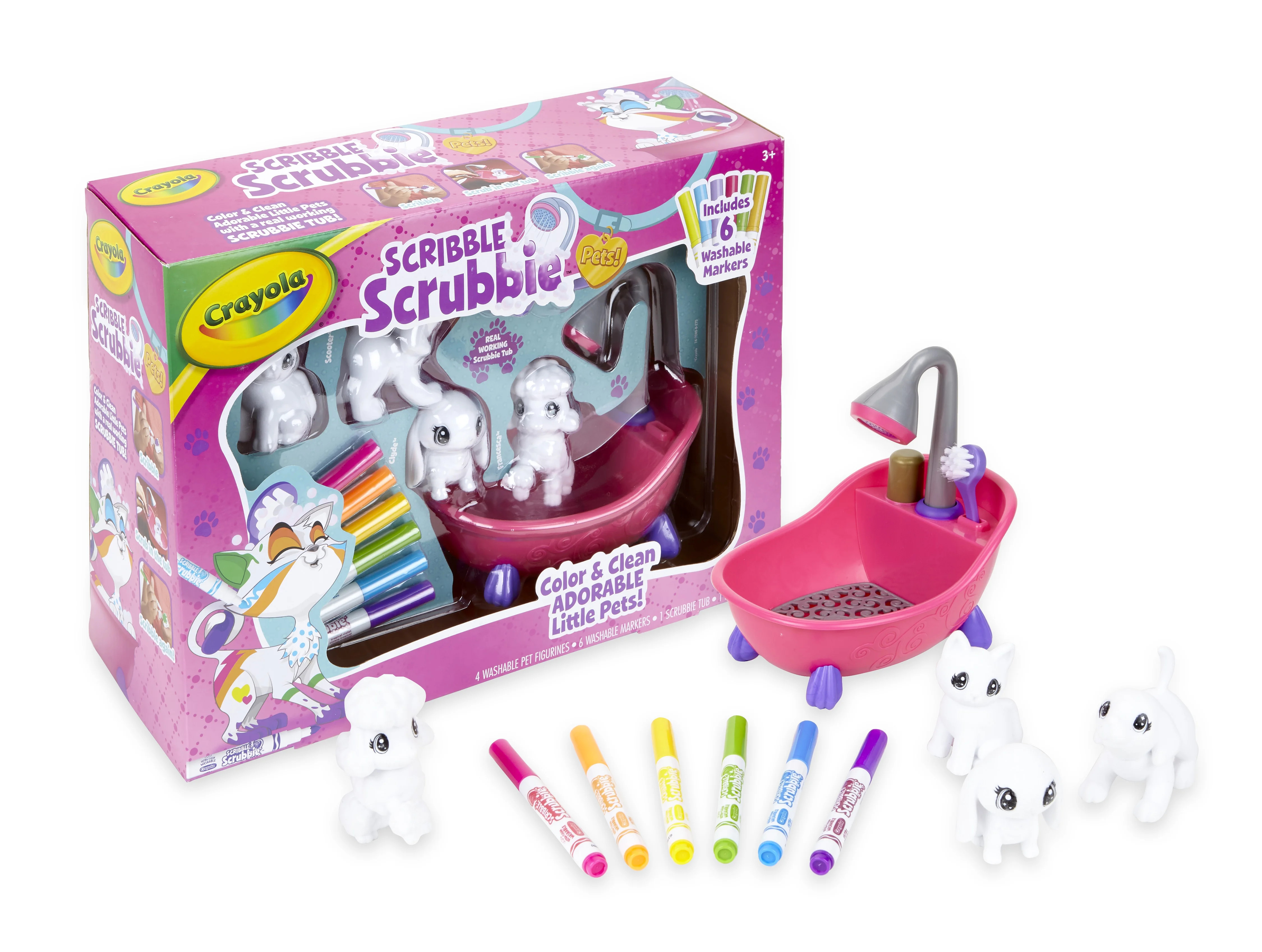 Crayola Scribble Scrubbie Pets Scrub Tub Animal Playset, Gift for Kids, Ages 3+ - Walmart.com | Walmart (US)