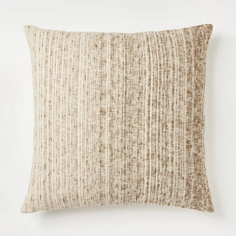 Oversized Textural Woven Square Throw Pillow Brown - Threshold™ designed with Studio McGee | Target