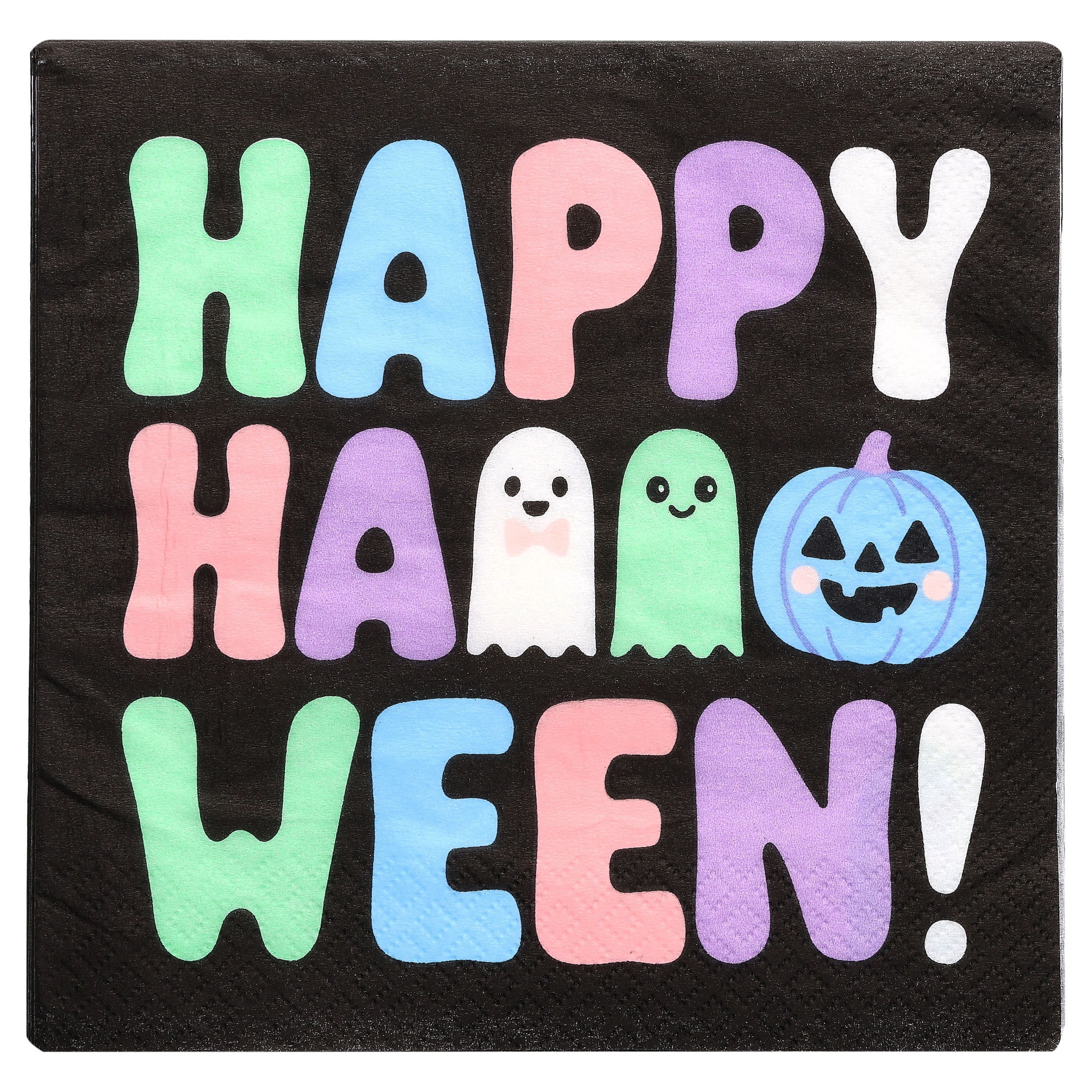 Happy Halloween Disposable Paper Napkins, Multicolor, 6.5" x 6.5", 16 Count, Halloween by Way To Celebrate - Walmart.com | Walmart (US)