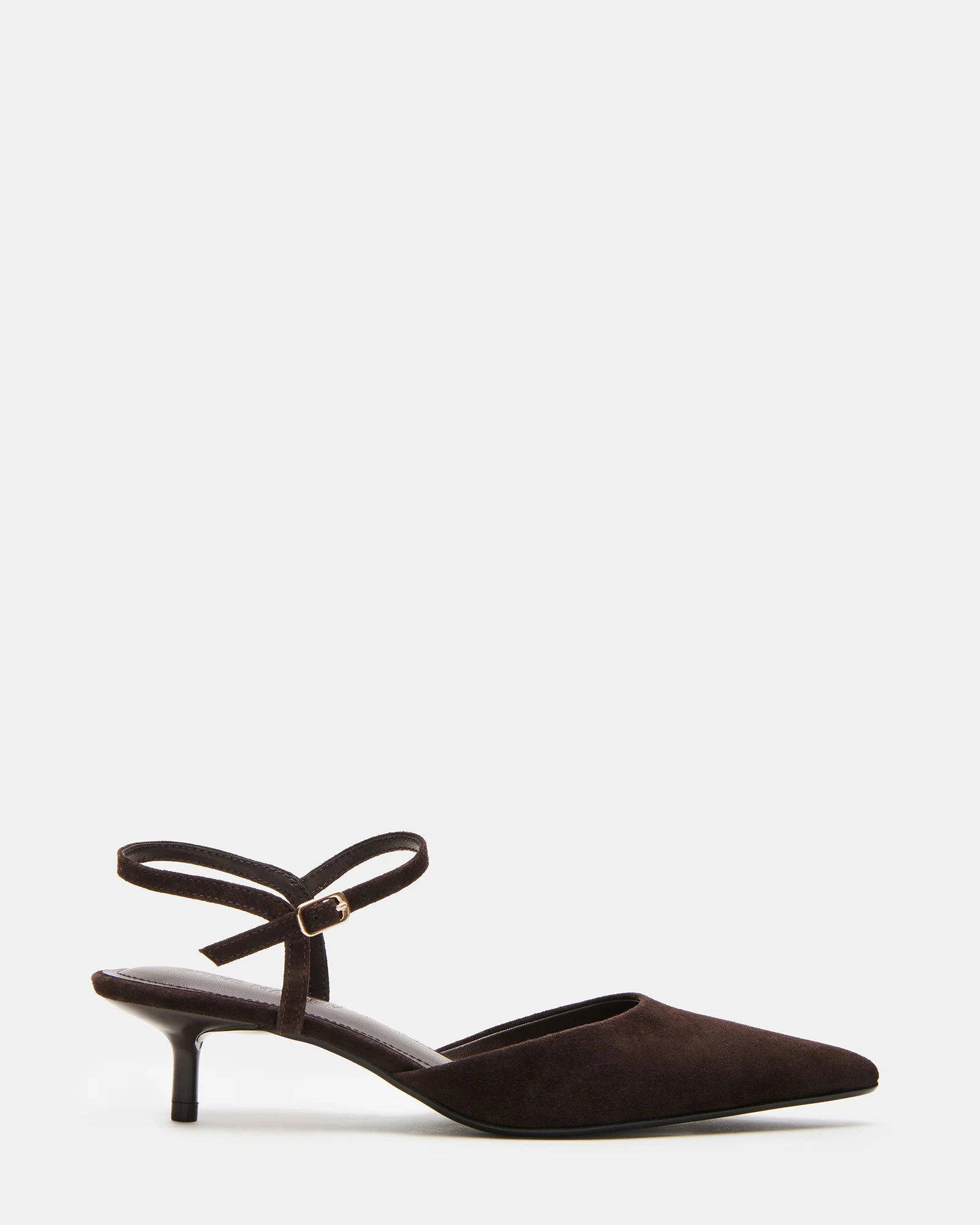 ADELAIDE Brown Suede Pointed-Toe Kitten Heel | Women's Heels | Steve Madden (US)