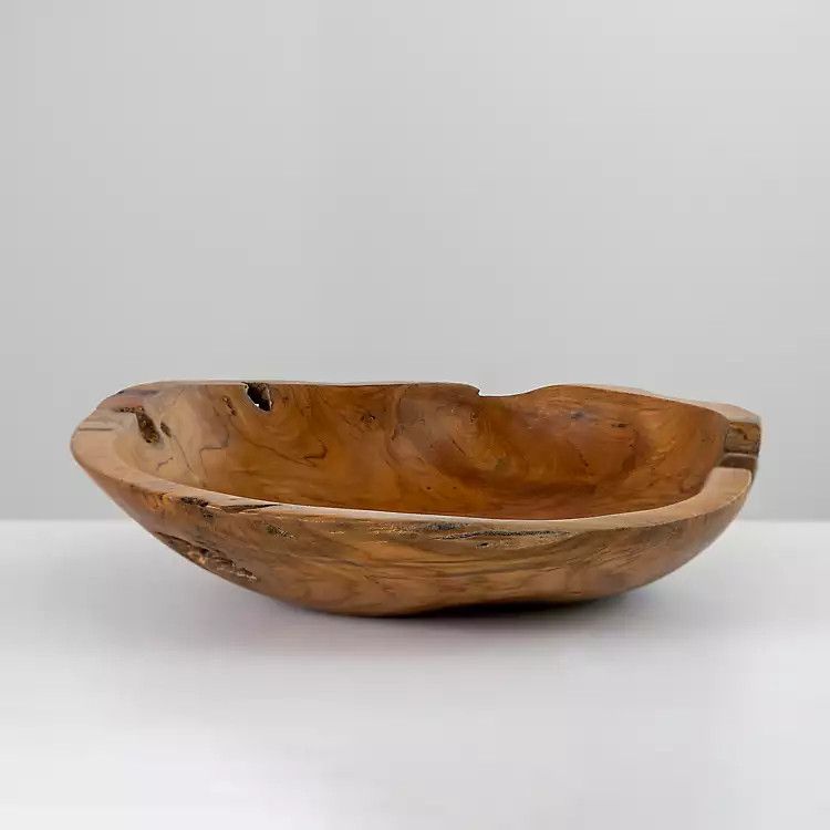Natural Teak Wood Organic Bowl | Kirkland's Home
