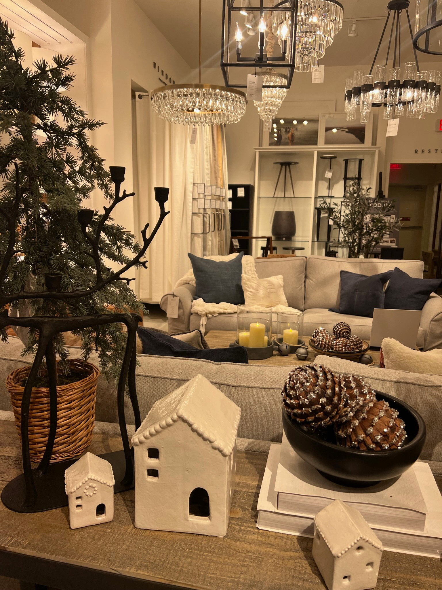 cozy ceramic Christmas village and christmas candlelight decor 

 #LTKHoliday #LTKHome