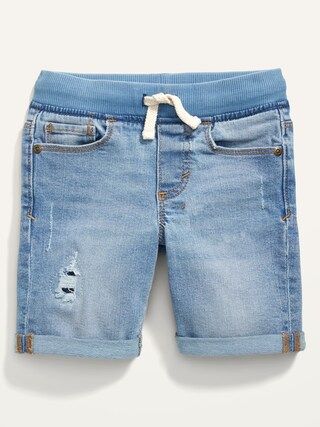 Karate Rib-Knit Waist Ripped Jean Shorts for Toddler Boys | Old Navy (US)