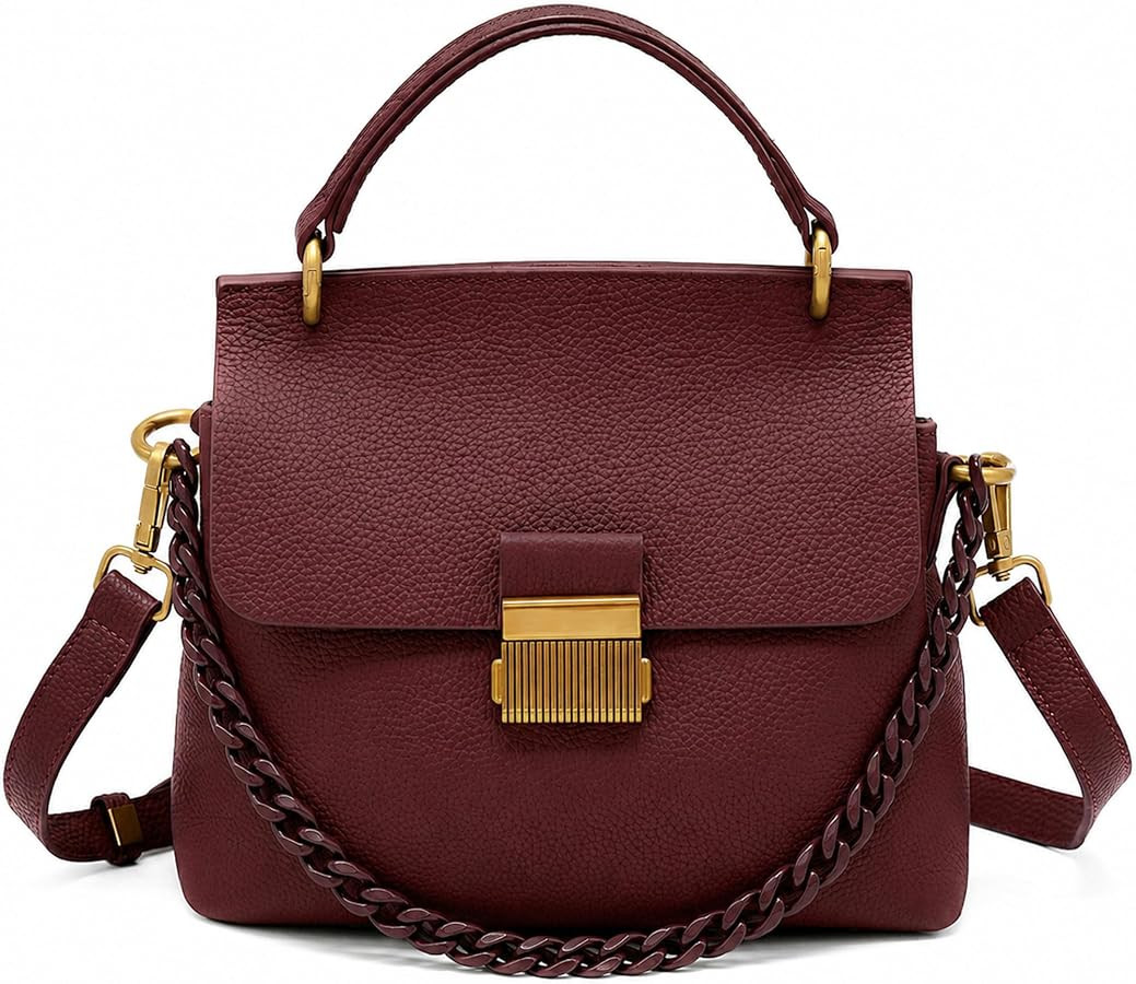 Genuine Leather Shoulder Bag for Women Top Handle Handbag Crossbody Bag | Amazon (US)