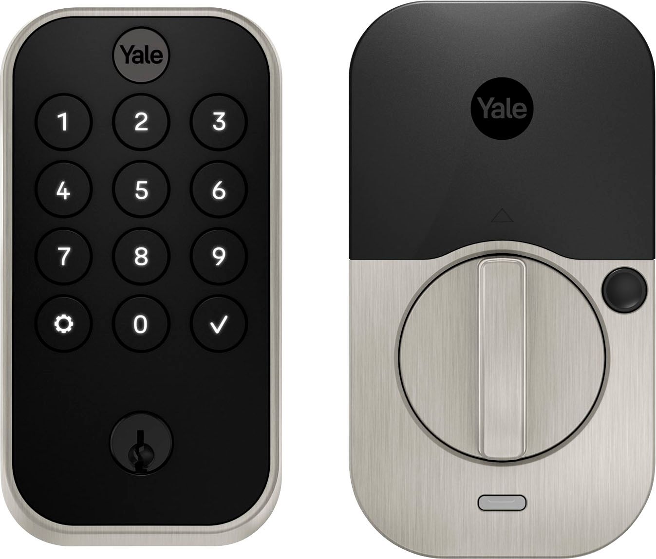 Yale Assure Lock 2 Smart Lock W-Fi Deadbolt with App/Keypad/Key Access Satin Nickel YRD410-WF1-61... | Best Buy U.S.