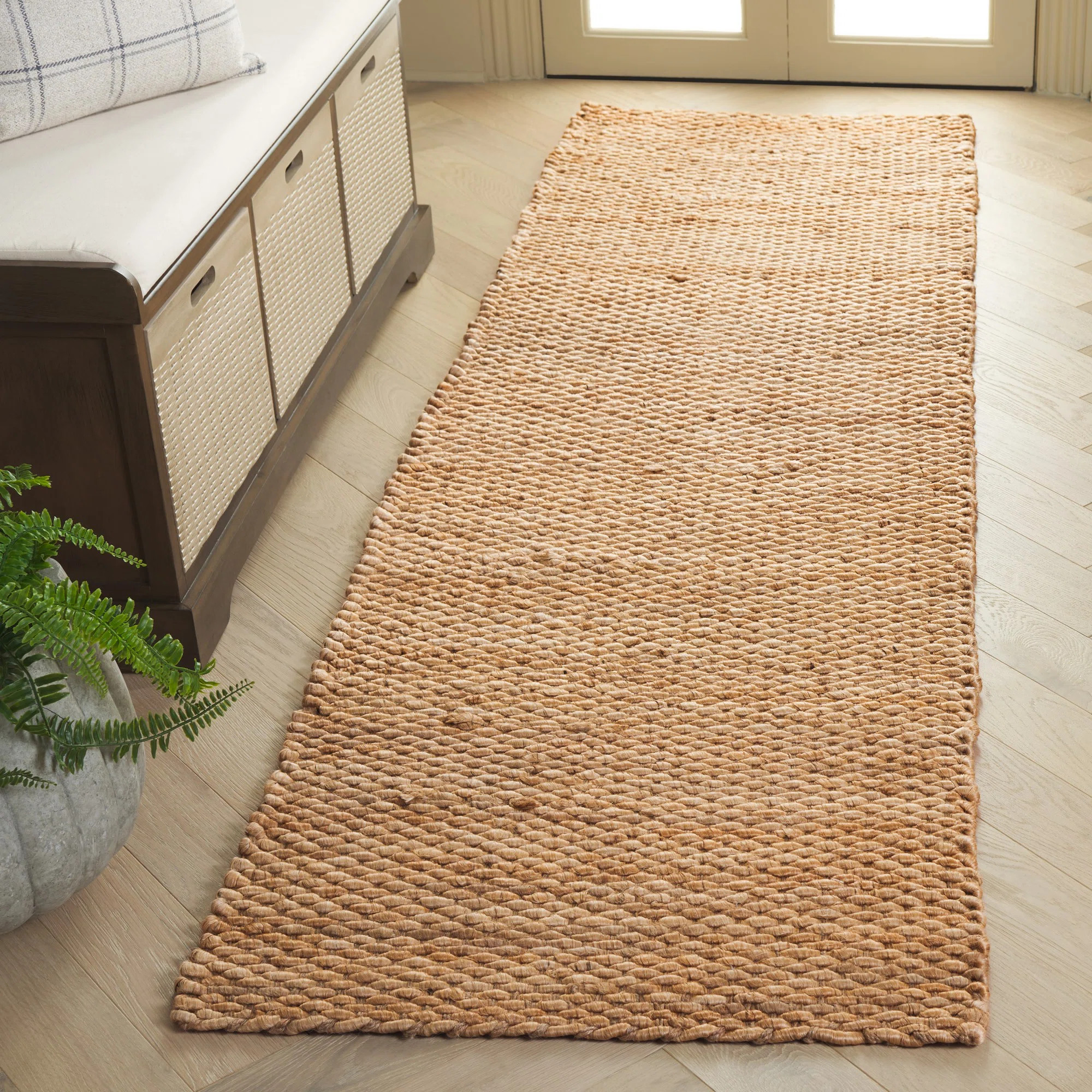 Nethe Natural Fiber Flat Weave Jute Pile Geometric Rug | Wayfair North America