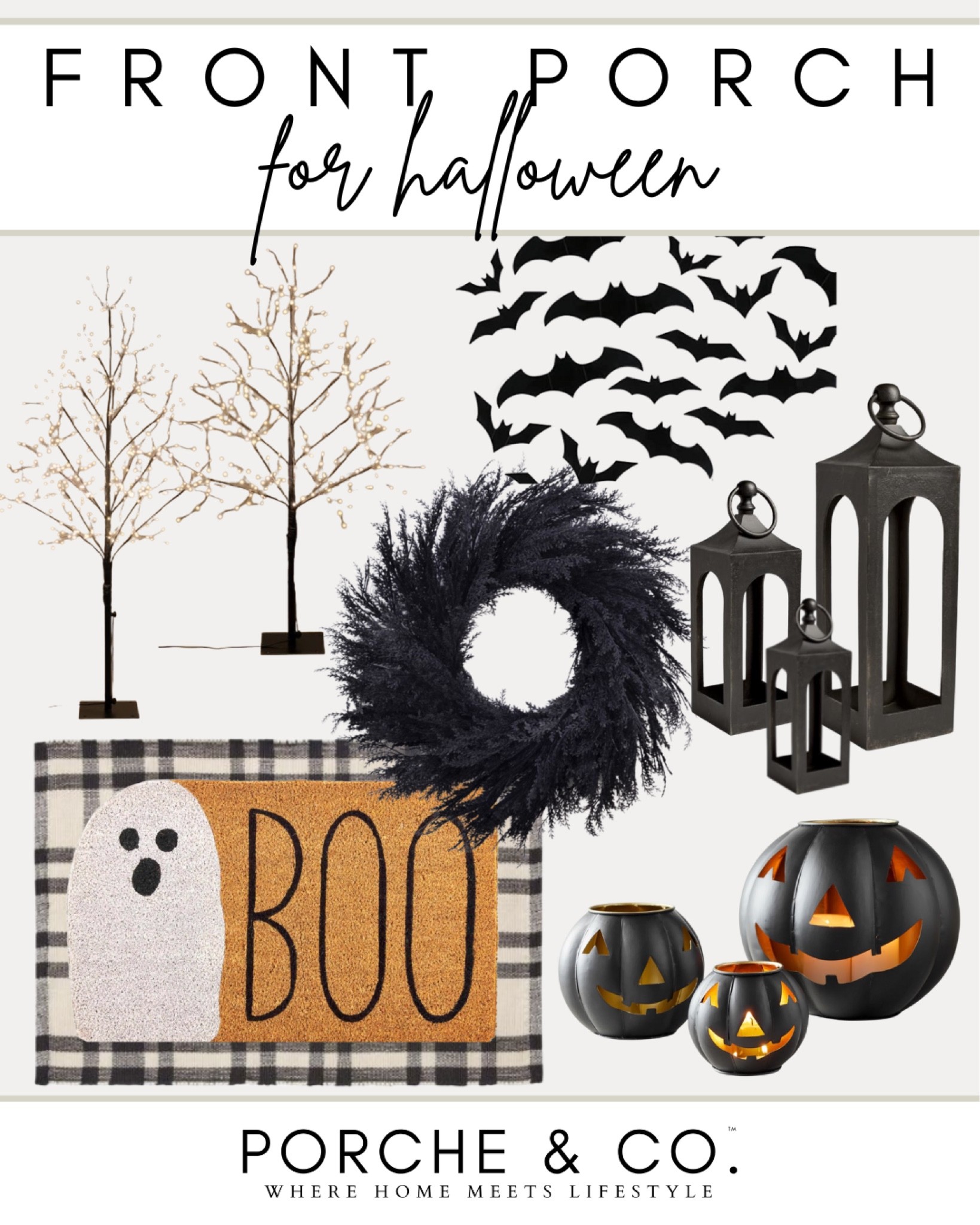 Front porch decor, Halloween decor, porch decor, Halloween porch, outdoor lantern, fall wreath, Halloween wreath, jack o lantern, doormat, Halloween door mat #halloweendecor #porchdecor 

#LTKSeasonal #LTKhome #LTKHalloween