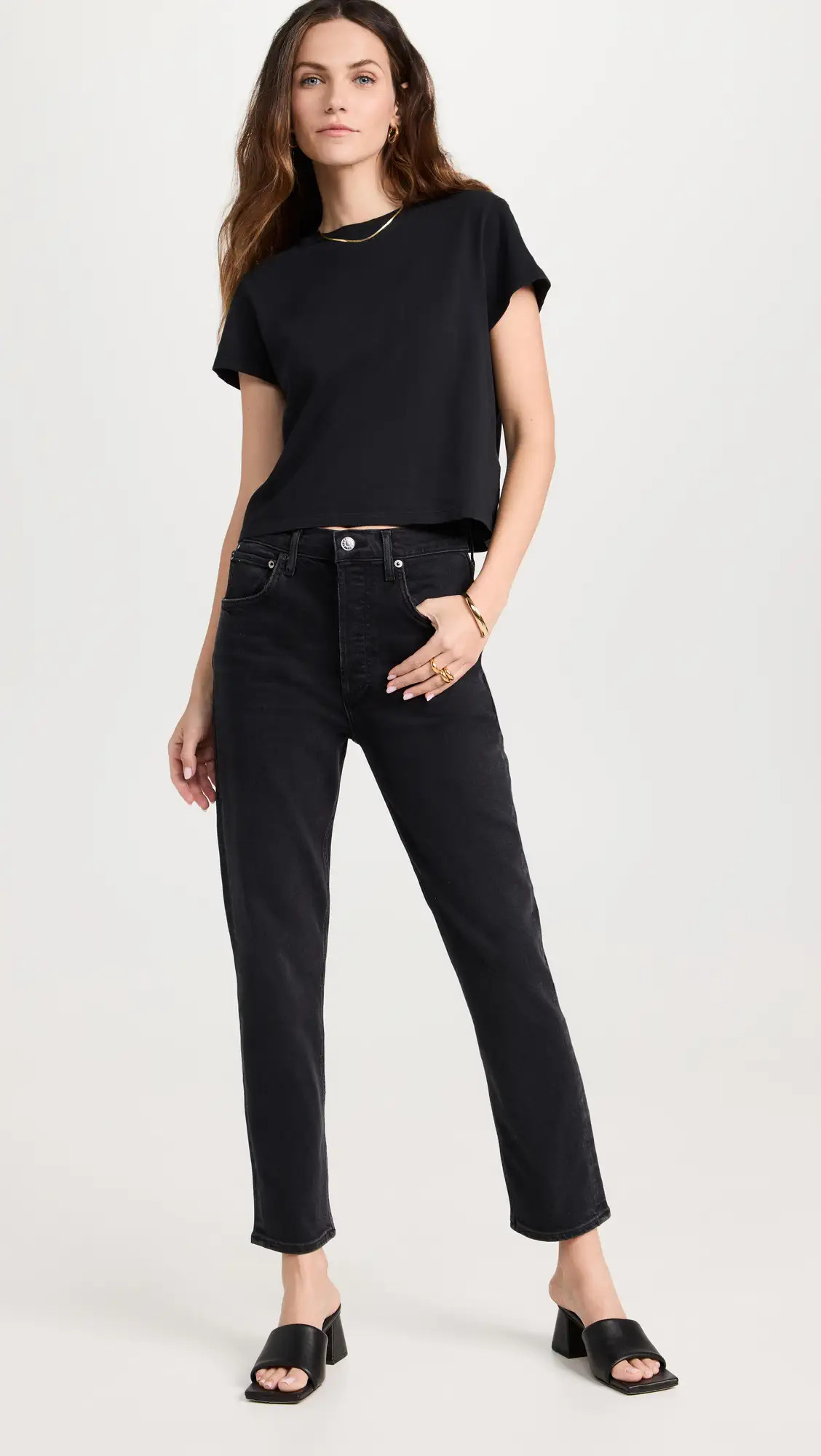 AGOLDE Riley High Rise Straight Crop Jeans | Shopbop | Shopbop