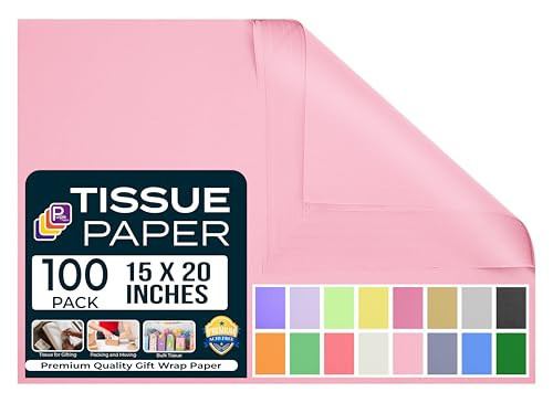 Pink Tissue Paper, 15"x20" - Pack of 100 Sheets, Light & Baby Pink for Gift Bags, Bulk Packaging for Wrapping & Crafting, Perfect for Gifts & Special Occasions | Amazon (US)