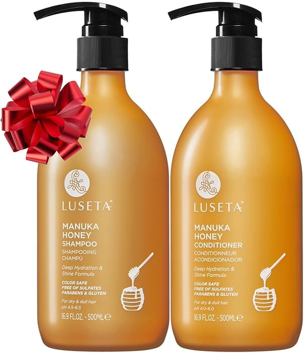 Luseta Manuka Honey Shampoo & Conditioner Set Hydrating and Moisturizing for Dry, Damaged and Dul... | Amazon (US)