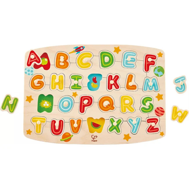 Peg Puzzle: ABC Picture - 27pc Wooden Puzzle - Kids Toys | Hape from Maisonette | Maisonette