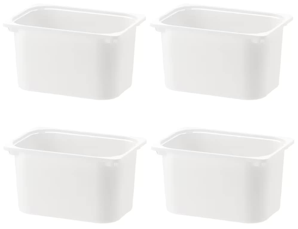 Set Of 4 TROFAST Children Storage Box White 16 ½x11 ¾x9 Stackable Plastic Bins Open Storage Box... | Amazon (US)