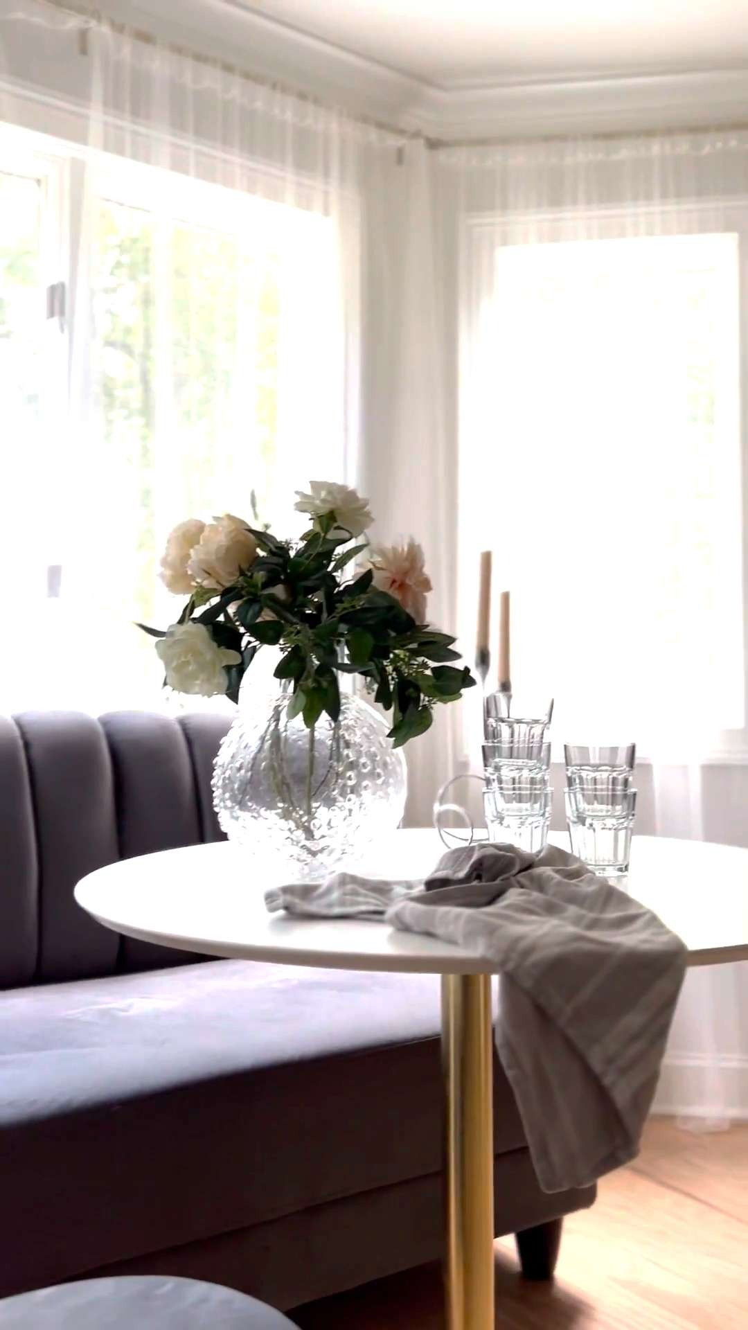 Morning light in the breakfast nook hits differently this time of year—soft, golden, and a little bit nostalgic. The white table catches it perfectly, with glasses catching a sparkle and taper candles waiting to be lit. A few faux florals add that touch of cottagecore without feeling overdone—just an effortless, cozy corner for slow mornings, brunch dates and coffee refills.  

 

#LTKSeasonal #LTKHome #LTKParties