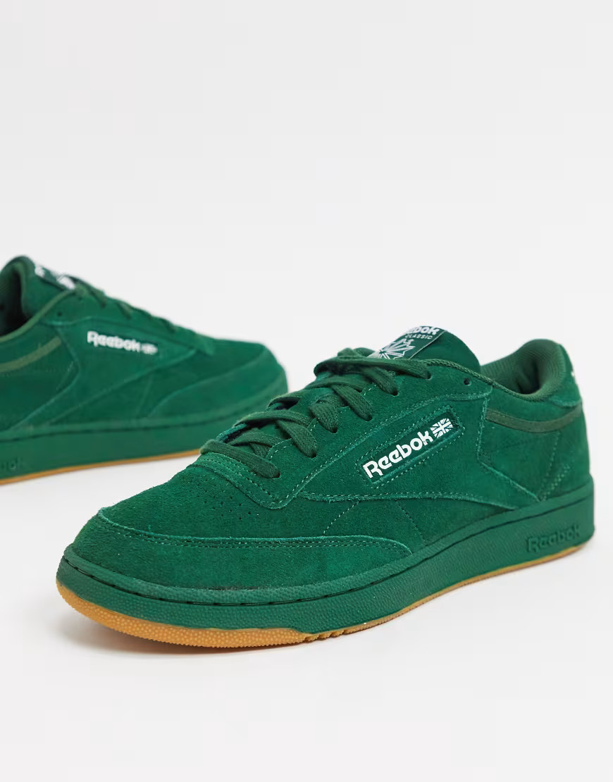 Reebok Club C 85 trainers in khaki suede-Green | ASOS (Global)