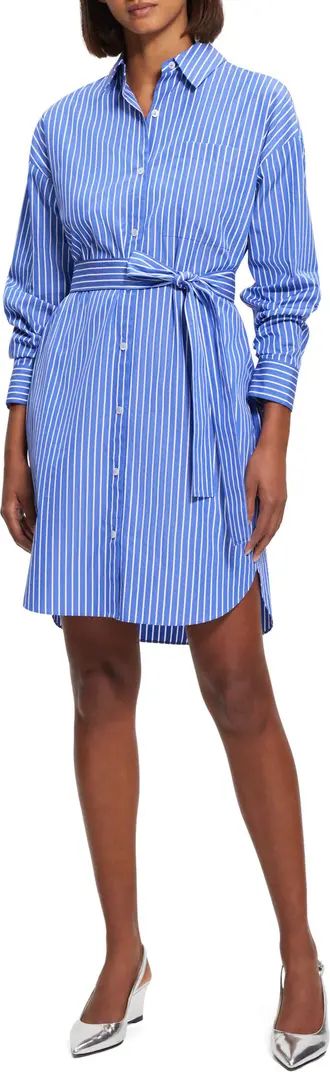 Oversize Stripe Long Sleeve Cotton Shirtdress | Nordstrom
