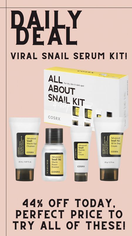 This viral snail serum kit is available at 44% off today! Perfect price if you have been wanting to try these products! 🙌🏽

#LTKbeauty #LTKsalealert #LTKfindsunder50