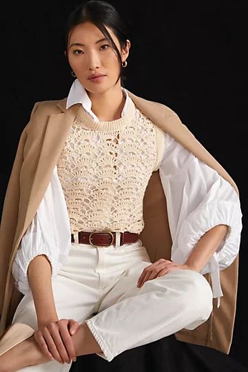 Stella Pardo Crochet Sweater Vest | Anthropologie (US)